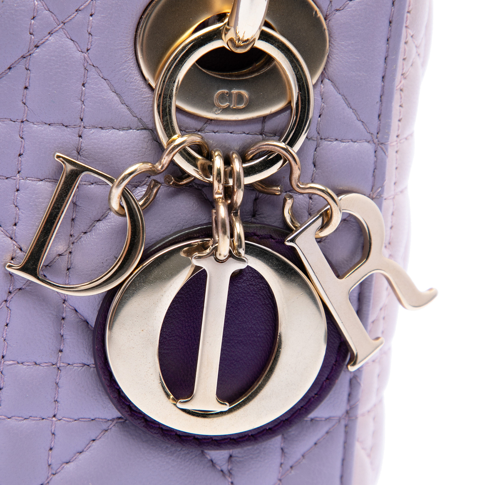 Pre-Loved Dior Mini Tricolor Lambskin Cannage Lady Dior - Picture 5 of 6